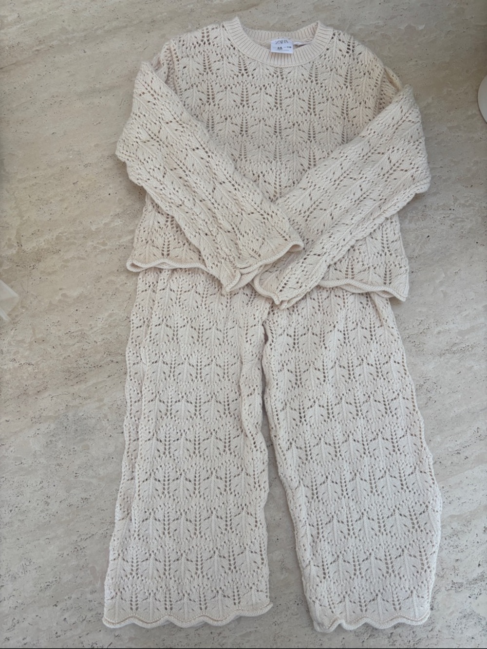Zara Kids Cream Knit Matching Set